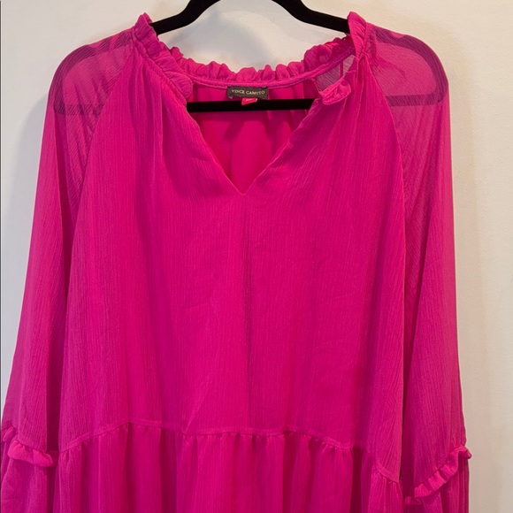 Vince Camuto Hot Pink Layered Long Sleeve Dress Size XXL - Picture 9 of 9